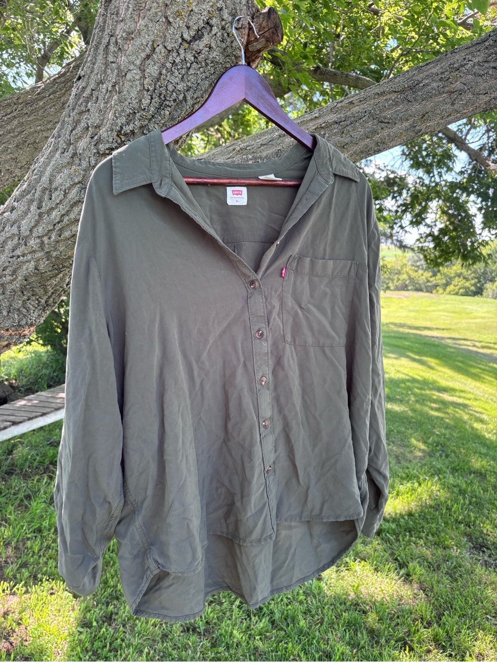 Levi's Olive Button-Down Utility Shirt